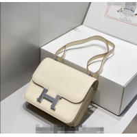 Affordable Price Hermes Classic Constance Bag 23cm in Epsom Leather H3038 Cream White/Silver 2023