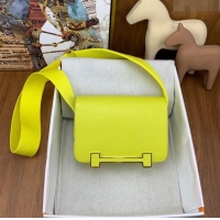 Famous Brand Hermes Geta Bag in Chevre Mysore Leather H2903 Lemon Yellow 2023 (All Handmade)