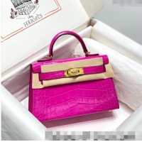 Buy Discount Hermes Mini Kelly II Bag 19cm in Crocodile Embossed Leather H19 Arabian Nights Purple 2023