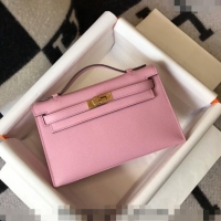 Well Crafted Hermes Mini Kelly Pochette Bag 22cm in Epsom Leather 7117 Mallow Purple 2024 (Half Handmade)