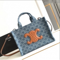 Best Design Celine Small Cabas Thais Tote Bag in 199162 Denim Blue 2024