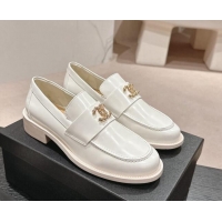 Good Product Chanel Calfskin Loafers G45663 White 424155