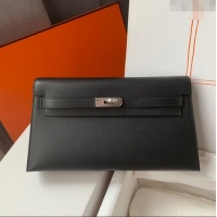 Best Price Hermes Kelly Elan Bag in Madame Leather 2201 Black/Silver 2024(Half Handmade)