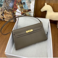 Promotional Hermes Kelly Elan Bag in Chèvre Leather 2202 Etoupe/Gold 2024 (Half Handmade)