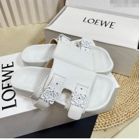 Shop Grade Loewe Ease Slide Sandals in Lambskin L0506 White 2024