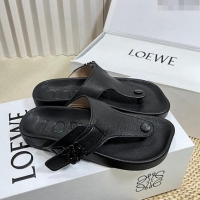 ​Low Cost Loewe Ease Toe Post Thong Sandals in Lambskin L0506 Black 2024