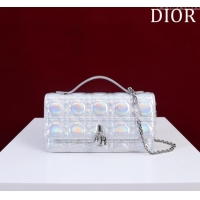 Well Crafted Dior My Dior Mini Bag in Cannage Metalica Lambskin 0980 Silver 2024