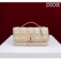 Best Grade Dior My Dior Mini Bag in Cannage Metalic Lambskin 0980 Gold 2024