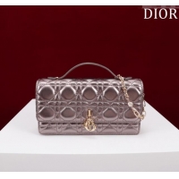 Super Quality Dior My Dior Mini Bag in Cannage Metalic Lambskin 0980 Grey 2024