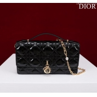 Inexpensive Dior My Dior Mini Bag in Patent Cannage Calfskin 0980 Black 2024