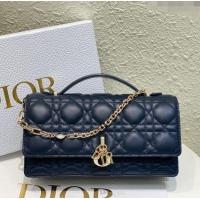 Most Popular Dior My Dior Mini Bag in Cannage Lambskin 0980 Navy Blue 2024