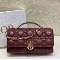 Top Quality Dior My Dior Mini Bag in Cannage Lambskin 0980 Burgundy 2024