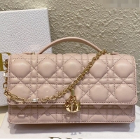 Luxurious Dior My Dior Mini Bag in Cannage Lambskin 0980 Powder Pink 2024