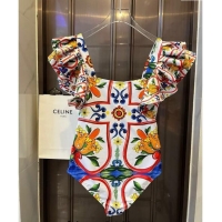 ​Well Crafted Dolce & Gabbana Swimwear with Ruffles 050901 White/Others 2024