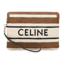 Best Price Celine Small Pouch With Strap In Striped Textile With Jacquard CE0841