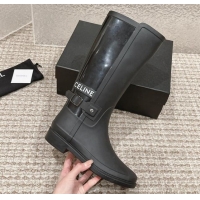 Lower Price Chanel Rubber High Rain Boots with Buckle Black 425063