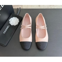 Charming Chanel Lambskin Ballet Flat with Double Buckle Strap Pink 425081