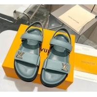 Perfect Louis Vuitton LV Sunset Flat Comfort Sandals in Calfskin Blue 426035