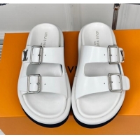 Shop Cheap Louis Vuitton Double Buckle Strap Sandals in Calfskin White 426049