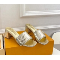 AAAAA Louis Vuitton Shake Slide Sandals 5.5cm in Snakeskin Embossed Calfskin Gold 426061