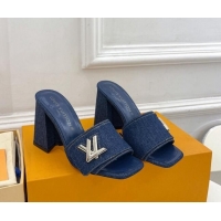 Top Quality Louis Vuitton Shake Slide Sandals 9cm in Blue Denim 426064