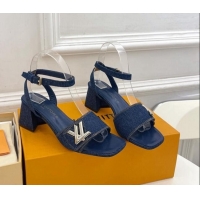 New Design Louis Vuitton Shake Strap Sandals 5.5cm in Blue Denim 426073