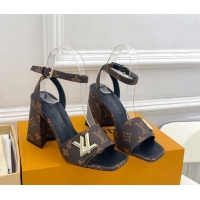 Unique Style Louis Vuitton Shake Strap Sandals 9cm in Classic Monogram Canvas 426081