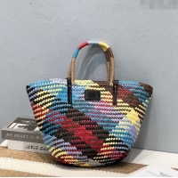 Low Price Loewe Straw Basket bag 051301 Multicolor Brown 2024