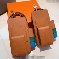 New Design Hermes Way Phone Pouch Mini bag in Calfskin H0070 Clay Brown 2024