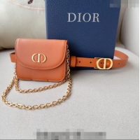 New Fashion Dior 30 Montaigne Removable Pouch Belt 2cm D0510 Brown 2024