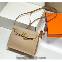 Most Popular Hermes Kelly Danse Bag 22cm in Evercolor Leather H1508 Coat Grey/Gold (Half Handmade)