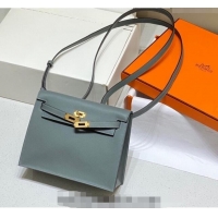 Promotional Hermes Kelly Danse Bag 22cm in Evercolor Leather H1508 Almond Green/Gold (Half Handmade)