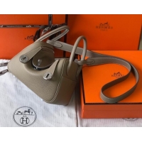 Buy Discount Hermes Mini Lindy 21cm in Original Calf Leather H3043 Dove Grey