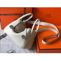 Affordable Price Hermes Mini Lindy 21cm in Original Calf Leather H3043 White