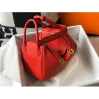 Grade Discount Hermes Lindy 30cm Bag In Togo Calfskin Leather H2903 Red