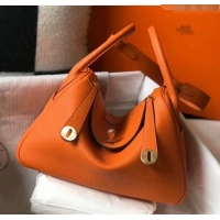 Good Taste Hermes Lindy 30cm Bag In Togo Calfskin Leather H2903 Orange