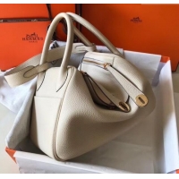 Buy Fashionable Hermes Lindy 30cm Bag In Togo Calfskin Leather H2903 Off-white