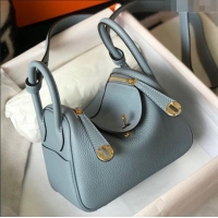 Lowest Cost Hermes Lindy Mini Bag 19CM H1714 Flax Blue Gold