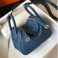 Super Quality Hermes Lindy Mini Bag 19CM H1714 Agate Blue Silver