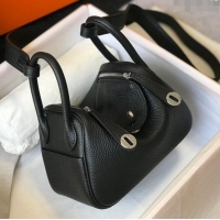 Good Looking Hermes Lindy Mini Bag 19CM H1714 Black Silver