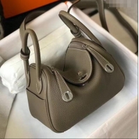 Good Taste Hermes Lindy Mini Bag 19CM H1714 Elephant Grey Silver