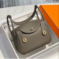 Trendy Design Hermes Lindy Bag 26cm/30cm in Grained Leather H0061 Tinware Grey/Gold