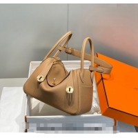 Good Quality Hermes Lindy Bag 26cm in Togo Calfskin H7100 Milky Tea Brown