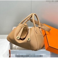 Reasonable Price Hermes Lindy Bag 30cm in Togo Calfskin H7101 Milky Tea Brown