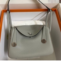 Most Popular  Hermes Lindy 26/30 Bag in Original Taurillon Clemence Leather H1501 Seagull Grey/Silver 2024 (Full Handmad