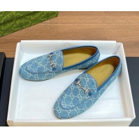 Low Price Gucci Jordaan GG Denim Loafer Light Blue 051607