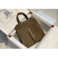 New Design Hermes Halzan Mini 22cm Bag in Togo Calfskin Leather HH2936 Elephant Grey/Gold