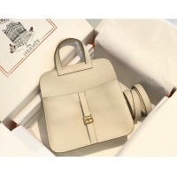 Top Quality Hermes Halzan 25cm Bag in Togo Calfskin Leather HH2937 Milkshake White/Gold