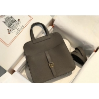 Classic Discount Hermes Halzan 25cm Bag in Togo Calfskin Leather HH2937 Tinware Grey/Gold