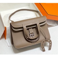 Good Taste Hermes Halzan Bag 30cm in Togo Leather HH1134 Elephant Grey